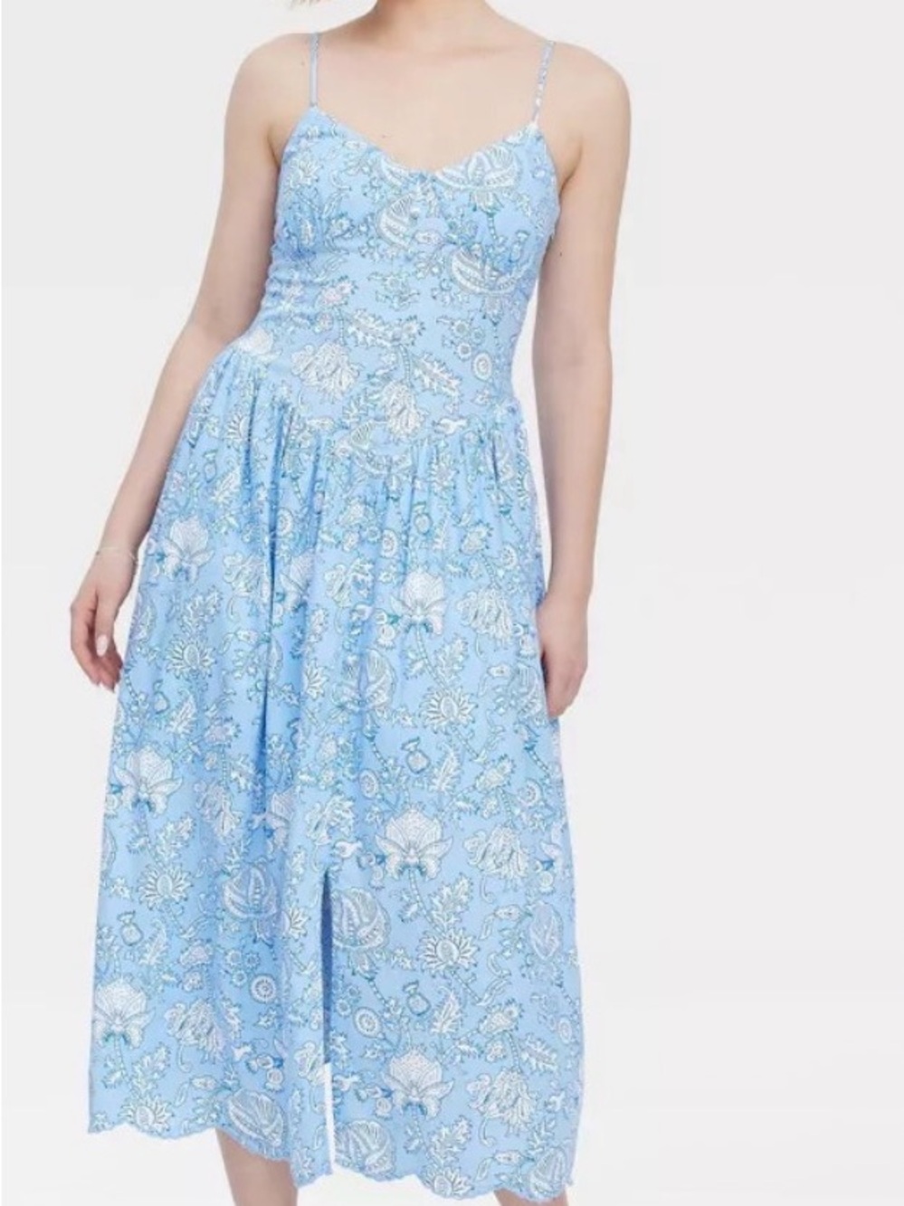 Roller Rabbit Floral Midi Sundress with Spaghetti Straps